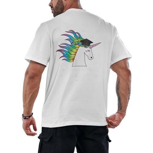 Graduation Unicorn Shirt She Believed Did School 2017 Men's Back Print T-Shirt - Best Gift Smart