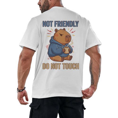 Grouchy Capybara Not Friendly Do Not Touch Introvert Premium Tri-Blend Men's Back Print T-Shirt - Raresse