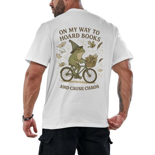 On My Way To Hoard Books And Cause Chaos Tom Foolery Men's Back Print T-Shirt - Bookorys