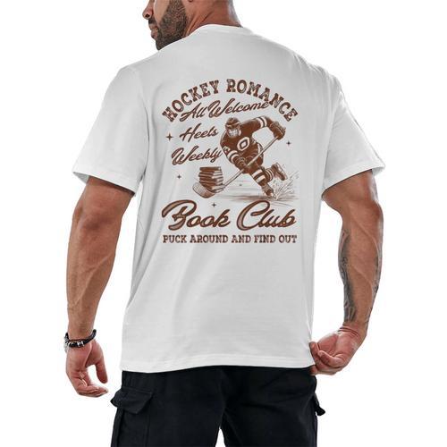 Hockey Romance Smut Reader Book Club Book Lover Bookish Men's Back Print T-Shirt - Bookorys