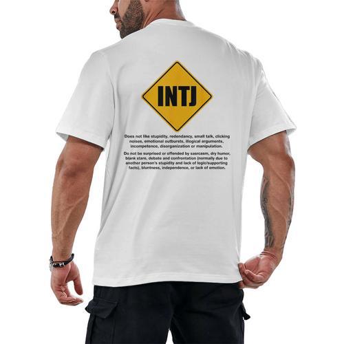 INTJ Warnings Architect Personality Type Introvert Men's Back Print T-Shirt - Raresse