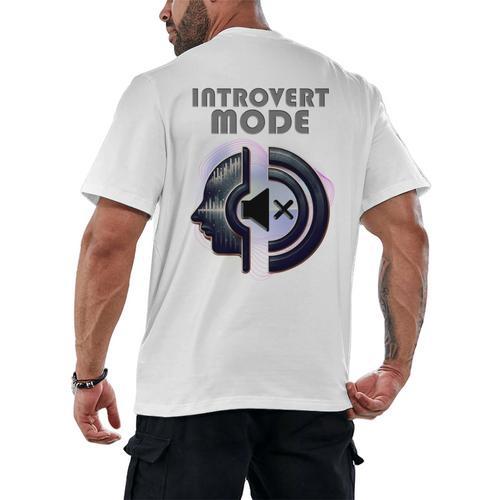 Introvert Mode Finding Inner Peace In Silence Men's Back Print T-Shirt - Raresse