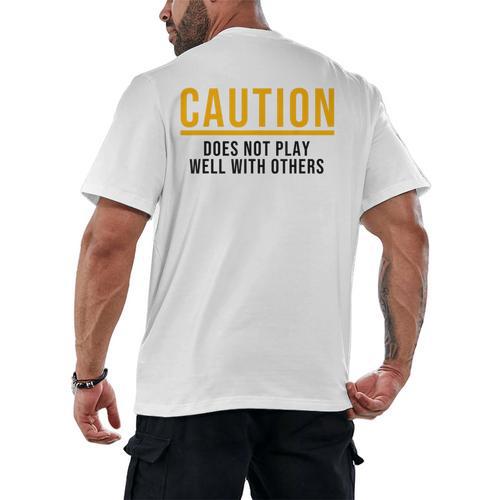Introverted Does Not Play Well Competitive Athletic Men's Back Print T-Shirt - Raresse