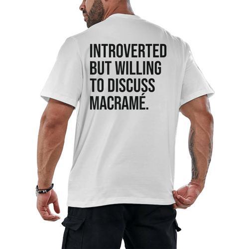 Introverted Macramé Knotter Macrame Introvert Men's Back Print T-Shirt - Raresse