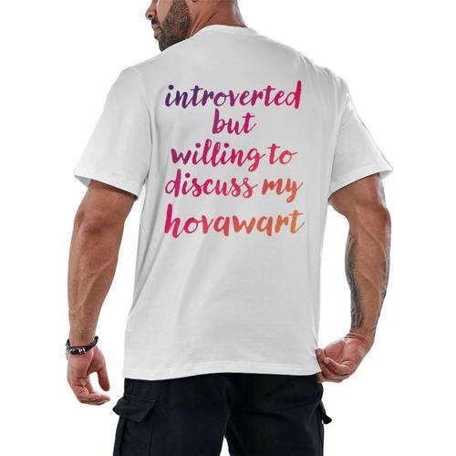 Introverted Willing To Discuss Hovawart Introvert Men's Back Print T-Shirt - Raresse