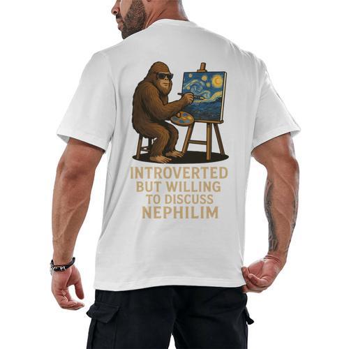 Introverted But Willing To Discuss Nephilim Men's Back Print T-Shirt - Raresse