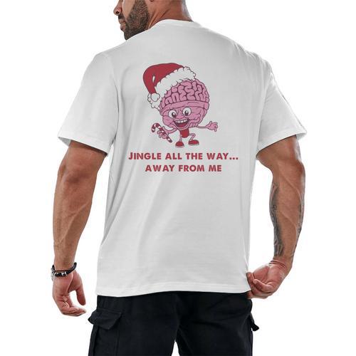 Jingle All The Way Away From Me This Christmas For Introvert Men's Back Print T-Shirt - Raresse