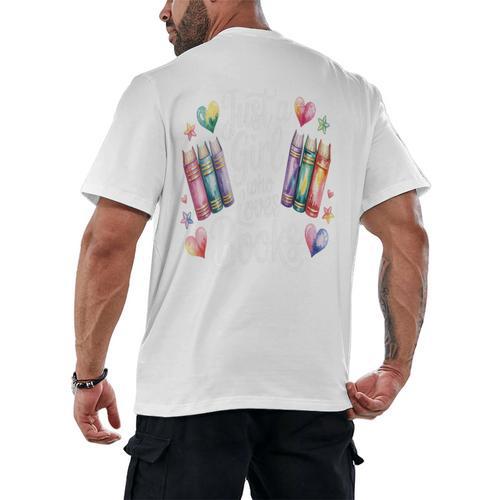 Just a Girl Who Loves Books Lover Reading Library Librarian Men's Back Print T-Shirt - Bookorys