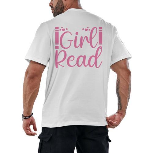 Just A Girl Who Loves To Read Book Lover Reading Books Men's Back Print T-Shirt - Bookorys