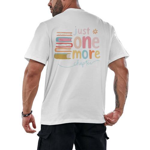 Just One More Chapter Artistic Pastel Book Lover Vibe Men's Back Print T-Shirt - Bookorys DE