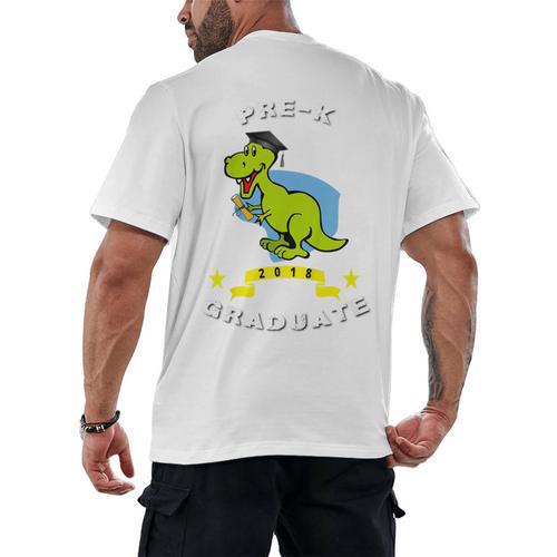 Kids Dinosaur Pre-K Graduation TShirt Kids Preschool Graduation Men's Back Print T-Shirt - Best Gift Smart