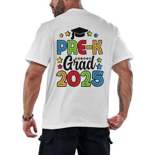 Kids Pre-K Grad 2025 Preschool Prek Graduation Men's Back Print T-Shirt - Best Gift Smart
