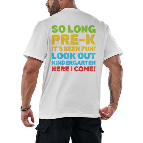 Kids So Long PRE-K It's Been Fun Shirt Boy Girl Graduation Men's Back Print T-Shirt - Best Gift Smart