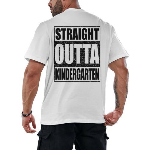 Kids Straight Outta Kindergarten Shirt Boy Girl Graduation Men's Back Print T-Shirt - Best Gift Smart
