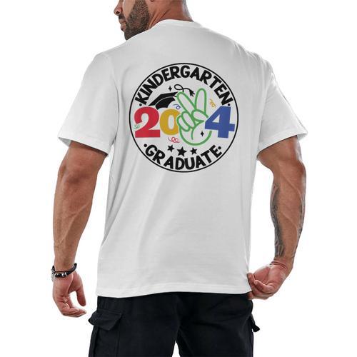 Kindergarten Graduation 2024 Graduate Last Day Of School Men's Back Print T-Shirt - Best Gift Smart
