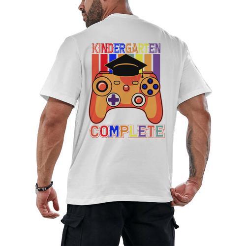Kindergarten Graduation Level Complete Gamer Graduation Kids Men's Back Print T-Shirt - Best Gift Smart