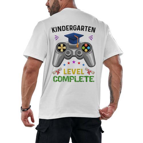 Kindergarten Level Complete Graduation Class 2023 Gamer Kids Men's Back Print T-Shirt - Best Gift Smart