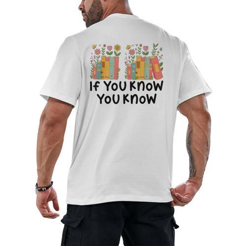 If You Know You Know 6 7 Reading Books Merry Christmas Men's Back Print T-Shirt - Bookorys