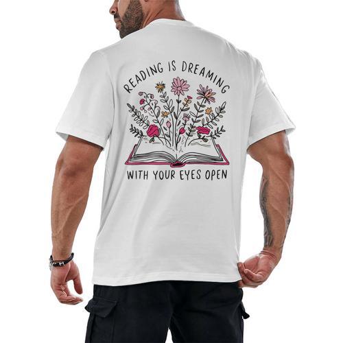 Librarian Cute Bookish It's A Good Day To Read A Book Lover Men's Back Print T-Shirt - Bookorys DE