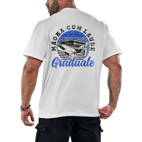 Magna Cum Laude Graduate Graduation Graduates Family Men's Back Print T-Shirt - Best Gift Smart