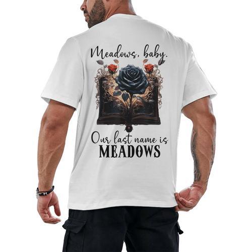 Meadows Baby Our Last Name Is Meadows Dark Romance Smut Book Men's Back Print T-Shirt - Bookorys