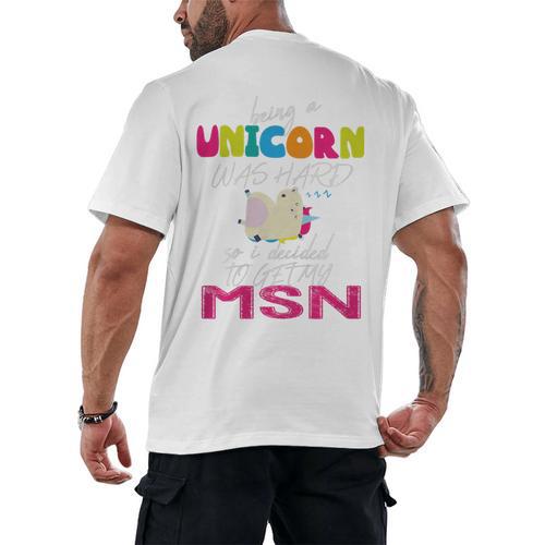 Nurse MSN Graduation Unicorn T-Shirt Nursing School Men's Back Print T-Shirt - Best Gift Smart