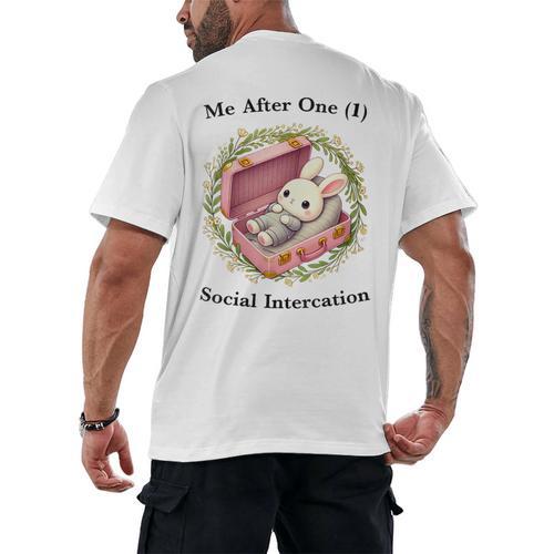 Me After One Social Interaction Introvert Saying Men's Back Print T-Shirt - Raresse
