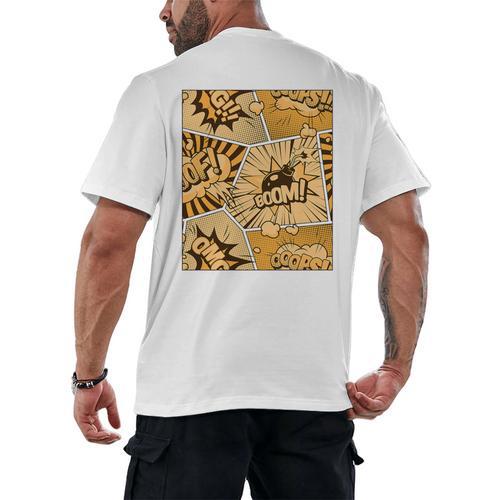 Orange Comic Book Orange Color Graphic Premium Tri-Blend Men's Back Print T-Shirt - Bookorys DE