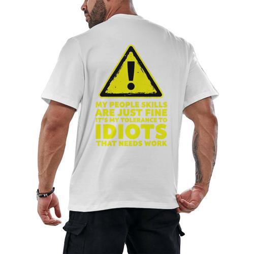 My People Skills Are Just Fine Sarcastic Introvert Premium Tri-Blend Men's Back Print T-Shirt - Raresse
