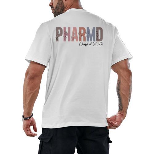 Pharmacist Graduation PharmD Class Of 2024 Pharmacy Grad Men's Back Print T-Shirt - Best Gift Smart