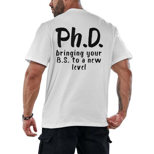 Phd Shirt Bs Doctorate Graduation Doctoral Men's Back Print T-Shirt - Best Gift Smart