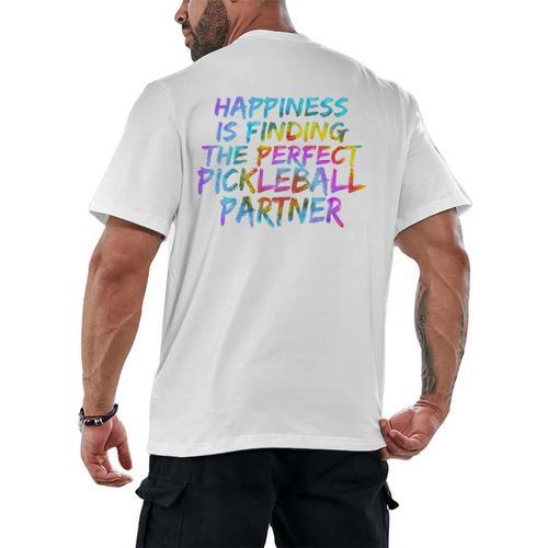 Pickleball Saying Introvert Pickleball Game Partner Men's Back Print T-Shirt - Raresse