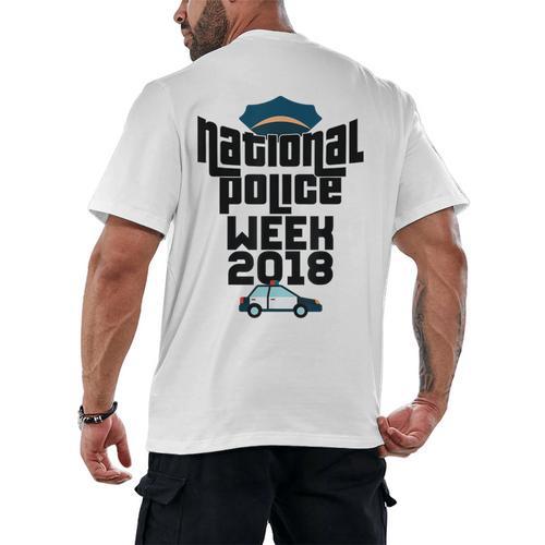 Police Officer National Week T-Shirt Graduation 2018 Men's Back Print T-Shirt - Best Gift Smart