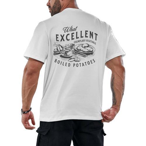 Pride And Prejudice Books What Excellent Boiled Potatoes Men's Back Print T-Shirt - Bookorys
