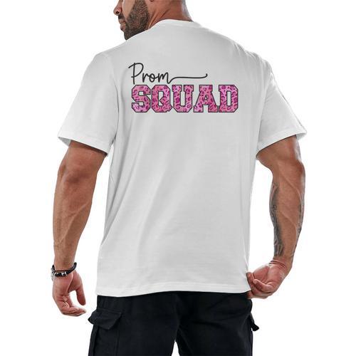 Prom Squad Prom Graduation Class Of 2024 Leopard Matching Men's Back Print T-Shirt - Best Gift Smart