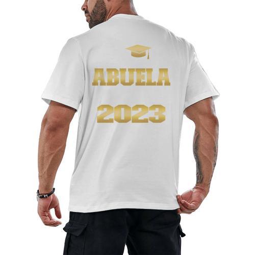 Proud Abuela Class Of 2023 PHD Graduate Doctorate Graduation Men's Back Print T-Shirt - Best Gift Smart