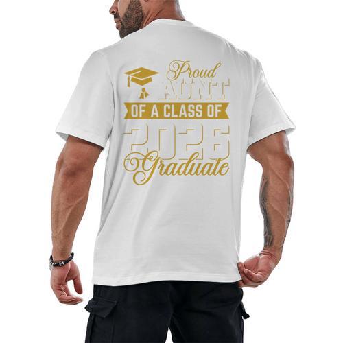 Proud Aunt Of A Class Of 2026 Graduate Senior Graduation 26 Men's Back Print T-Shirt - Best Gift Smart
