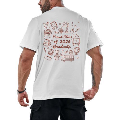 Proud Class Of 2026 Graduate Doodle Senior Graduation Premium Tri-Blend Men's Back Print T-Shirt - Best Gift Smart