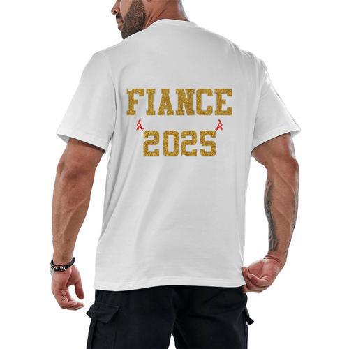 Proud Fiance Of A 2025 Graduate Fiance Graduation 2025 Senio Men's Back Print T-Shirt - Best Gift Smart