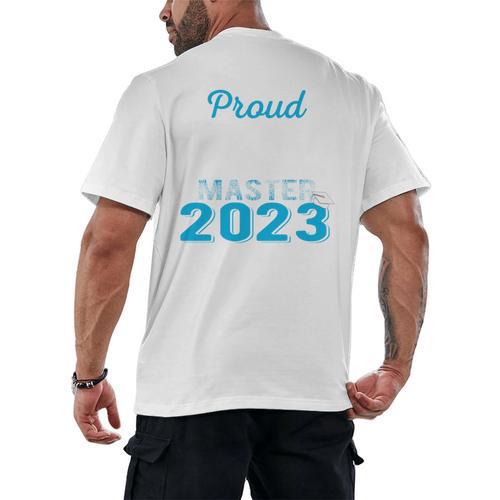 Proud Mama Of 2023 Class Master Graduate Family Graduation Men's Back Print T-Shirt - Best Gift Smart