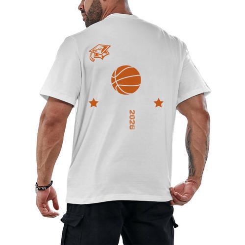 Proud Mom Of a Basketball Senior Class Of 2026 Graduation Men's Back Print T-Shirt - Best Gift Smart