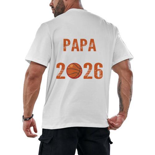 Proud PAPA Of 2026 Senior Basketball Student Graduation Men's Back Print T-Shirt - Best Gift Smart