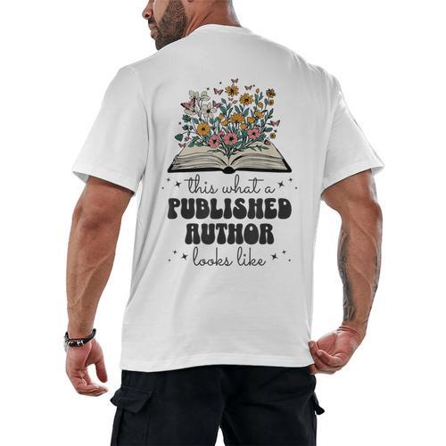 This Is What A Published Author Looks Like Book Writer Men's Back Print T-Shirt - Bookorys DE