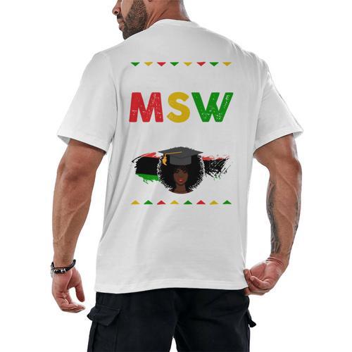 Queen MSW Social Work Grads Masters Graduation Men's Back Print T-Shirt - Best Gift Smart