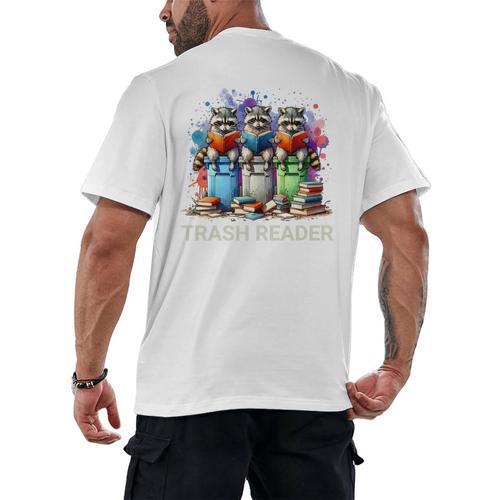 Racoons Trash Reader Book Lover Romantic Novels Premium Men's Back Print T-Shirt - Bookorys DE