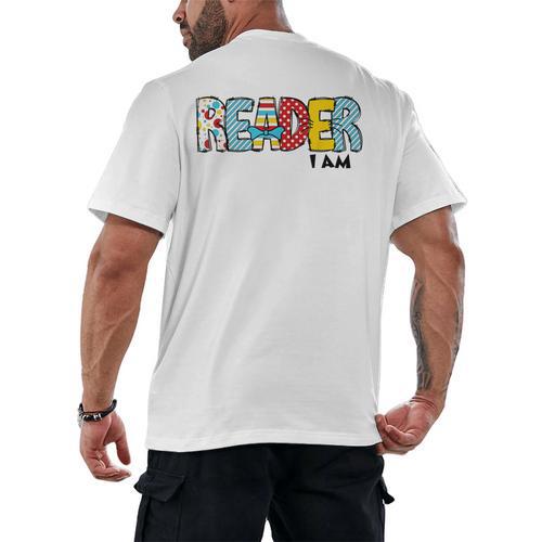 Reader I Am Bookworm Librarian I Heart Read Book Lover Men's Back Print T-Shirt - Bookorys DE