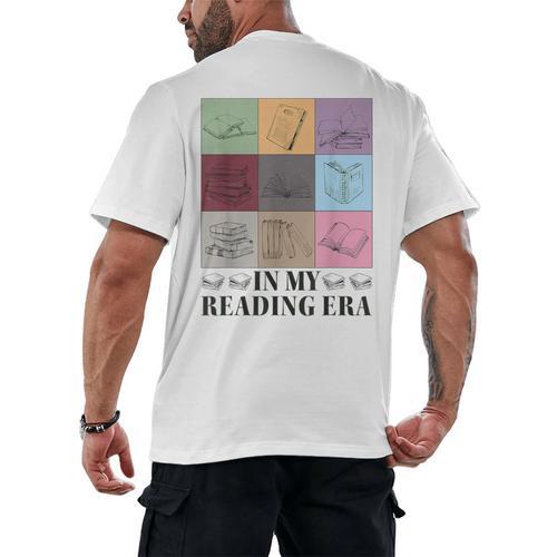 In My Reading Era Bookish Book Lover Book Reader Men's Back Print T-Shirt - Bookorys