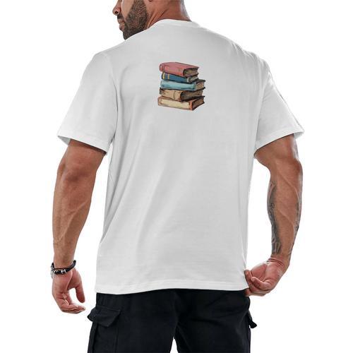 Retro Sometimes I Think I Read Too Much For Book Lover Men's Back Print T-Shirt - Bookorys DE