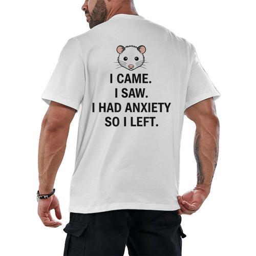 I Came I Saw I Had Anxiety So I Left Introvert Tee Men's Back Print T-Shirt - Raresse