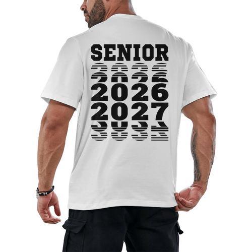 Senior 2026 2027 Class Of Graduation Men's Back Print T-Shirt - Best Gift Smart